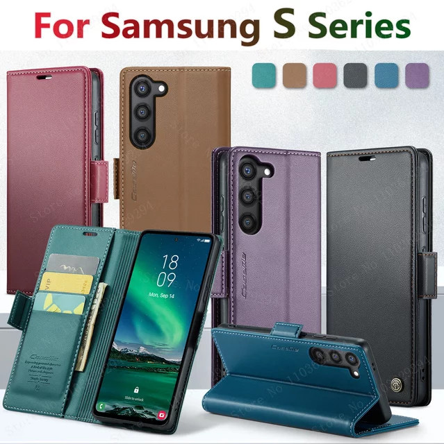 Magnetisches Leder-Flip-Wallet Kartenetui für Samsung Galaxy S26 S25 S24 S23 S24 Ultra FE Plus in Rot - Bild 1