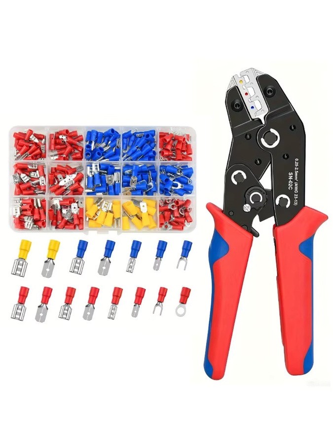 Crimpwerkzeug-Set AWG 23-13 mit 280 isolierten elektrischen Verbindern und Kabelschuhen in Multicolor - Bild 6
