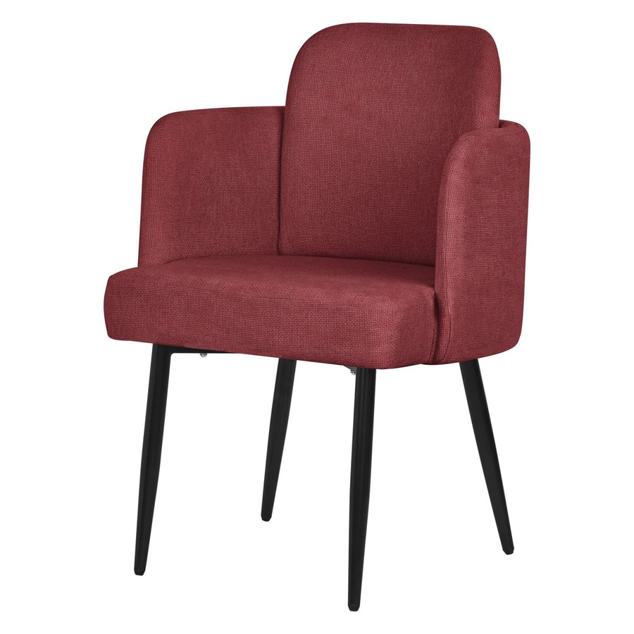 ML-Design Esszimmerstuhl Rot mit Armlehnen und Rattan-Optik aus Stoff und Stahl - Bild 2