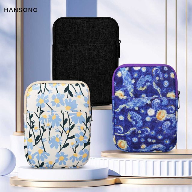 Hansong E-Reader-Hülle für 7 Zoll Geräte, wasserdicht und stoßfest, Tablet-Aufbewahrungstasche in Blau/Mehrfarbig - Bild 1
