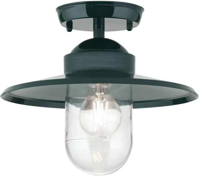 Orion Leuchten Außen Deckenleuchte aus Glas in Grün Transparent, B/T/H: 24 x 28 x 28 cm, E27, 60W, IP44 - Bild 1