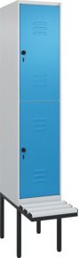C+P Doppelstock-Spind Classic PLUS Sitzbank mit 1 Abteil und Sicherheits-Drehriegel, B/T/H: 212,0 x 40,0 x 81,5 cm - Bild 1