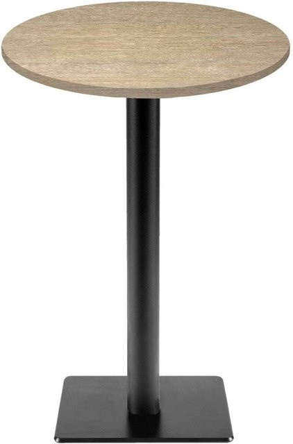 RestooTab Stehtisch Milan T rund, Eiche/Hellbraun, Höhe: 110 cm, Durchmesser: 60 cm - Bild 1