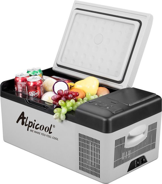 Alpicool EC15 Kompressor-Kühlbox 15L in Grau, Tragbarer Mini-Kühlschrank und Gefrierbox für Auto, LKW, Boot und Wohnmobil - Bild 1