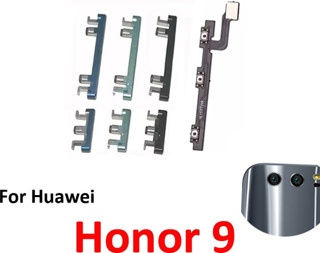 Huawei Honor 9 Ersatz-Tasten für Ein/Aus und Lautstärke inklusive internem Flexkabel in Schwarz - Bild 1