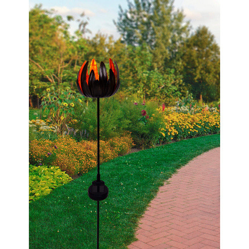 Näve LED-Solar-Erdspieß Blume in Kupfer/Braun, Höhe: 90 cm - Bild 3