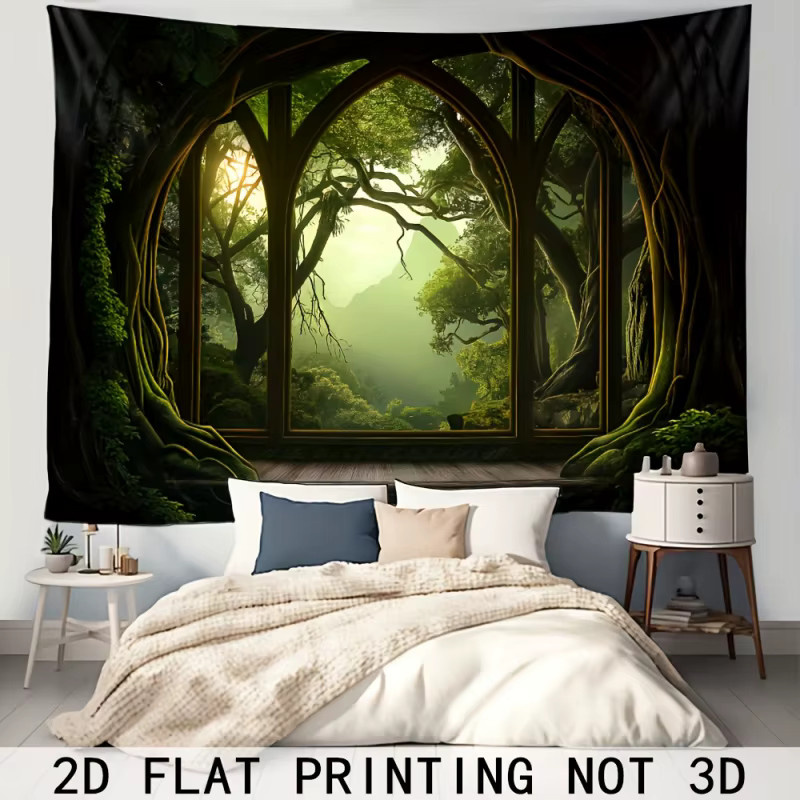 VIKAMA Wandteppich Der Zauberer von Oz mit heiligem Licht und gewölbtem Fenster, abstrakter Textil-Wandteppich in Mehrfarbig für Schlafzimmer, Büro und Wohnzimmer - Bild 2