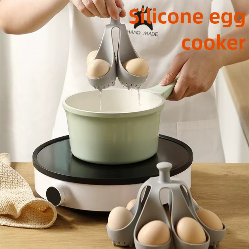 YOCITY Silikon Eierkocher Rack in Grau, rund, Durchmesser: 12,5 cm, Höhe: 16,0 cm - Bild 3