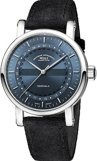 Mühle Glashütte Teutonia II Armbanduhr, Automatik, Edelstahl, Blau, Herren - Bild 1