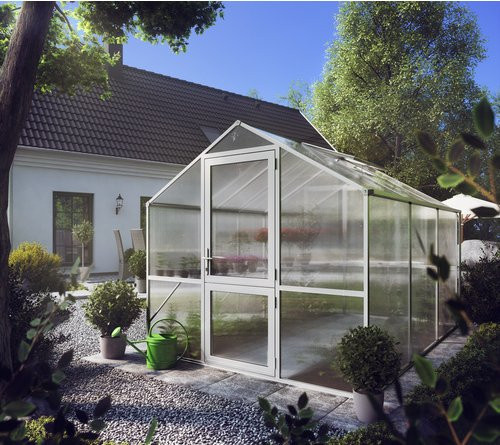KGT Gewächshaus Rose mit Polycarbonat-Platten und Aluminiumrahmen, 7,53 m², silberfarben - Bild 1