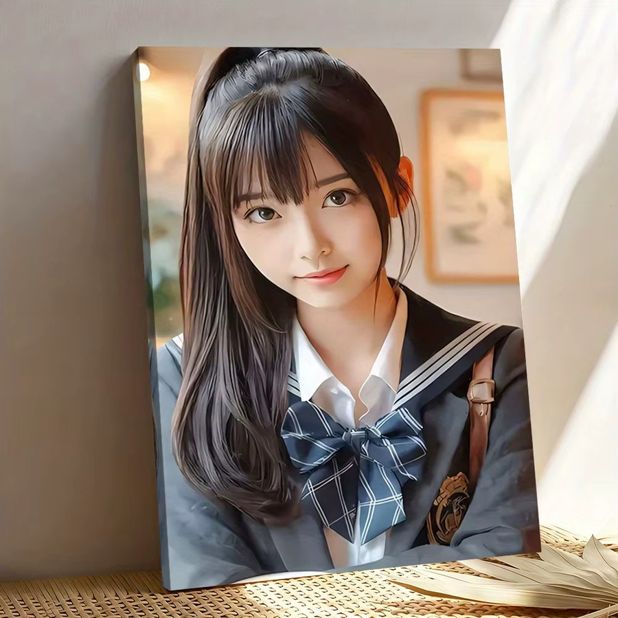 Leinwand-Wandkunst Anime-Mädchen im Segler-Outfit mit Pferdeschwanz, mehrfarbiges Gemälde für dein Wohnzimmer oder Schlafzimmer - Bild 3