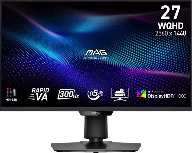MSI MAG 274QPFDE X30MV Gaming Monitor Schwarz, 27 Zoll, WQHD, Rapid VA, 300 Hz, 0,5 ms, HDMI, DisplayPort - Bild 1