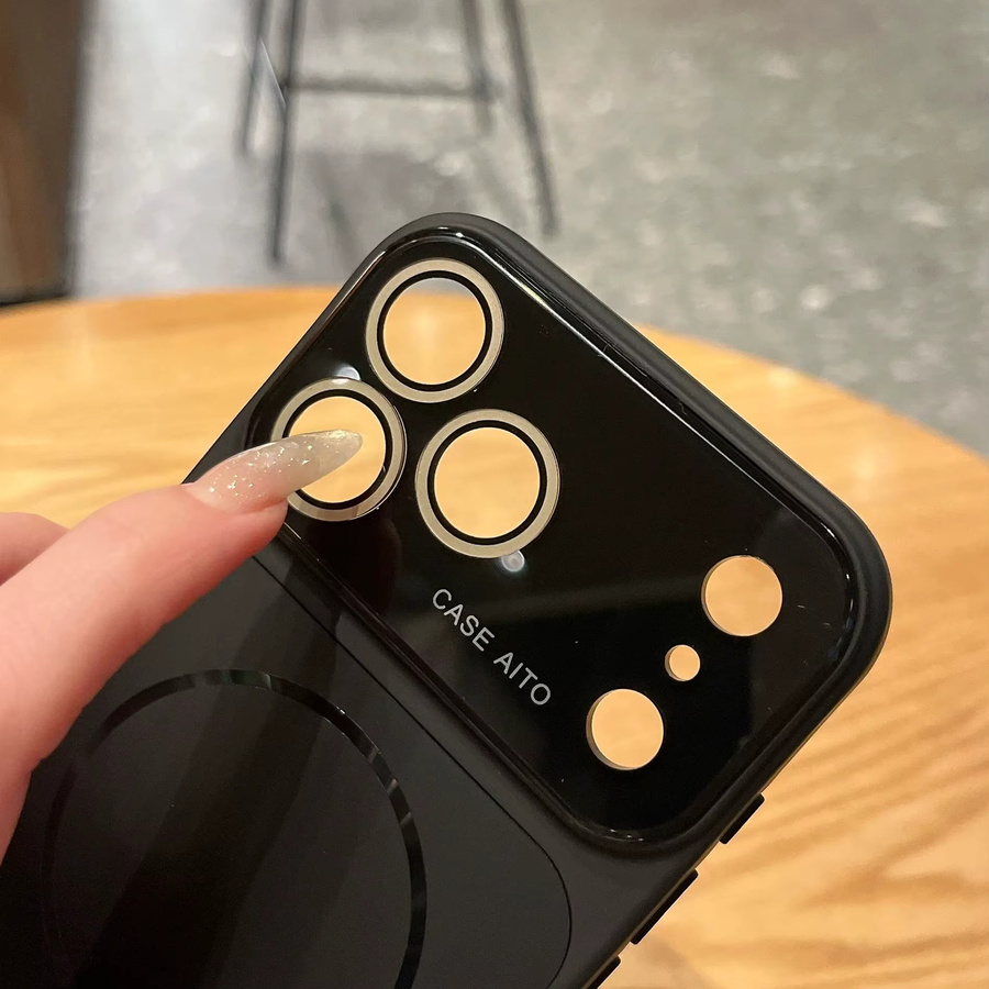 AG Nano Frosted MagSafe Magnetische Handyhülle für iPhone 17 16 15 14 Pro Max in Weiß mit Fenster-Armor-Design - Bild 3