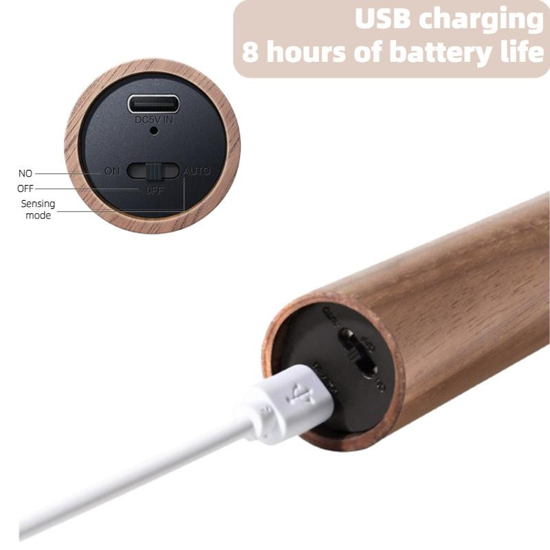 Meiteai-Home LED Nachtlicht mit Bewegungssensor und Dimmfunktion, USB wiederaufladbare Wandlampe aus Milchglas und ABS in Weiß - Bild 2
