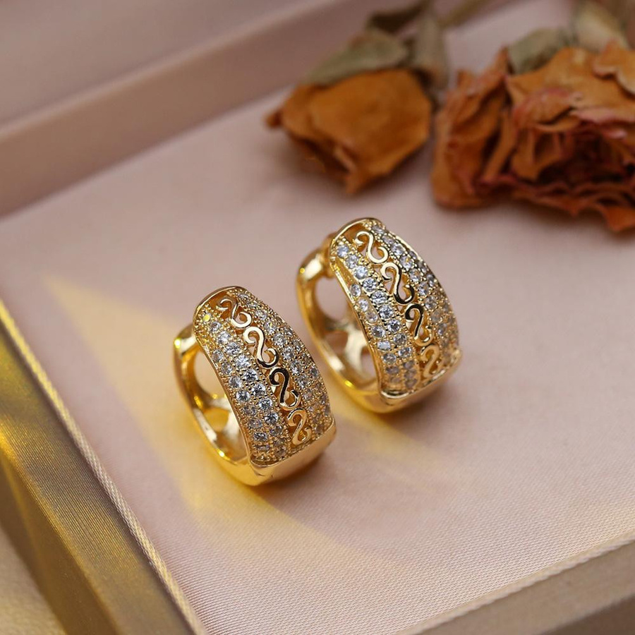 SENIKO Ohrstecker, Messing, Gold, Zirkonia, Perle, Damen - Bild 3