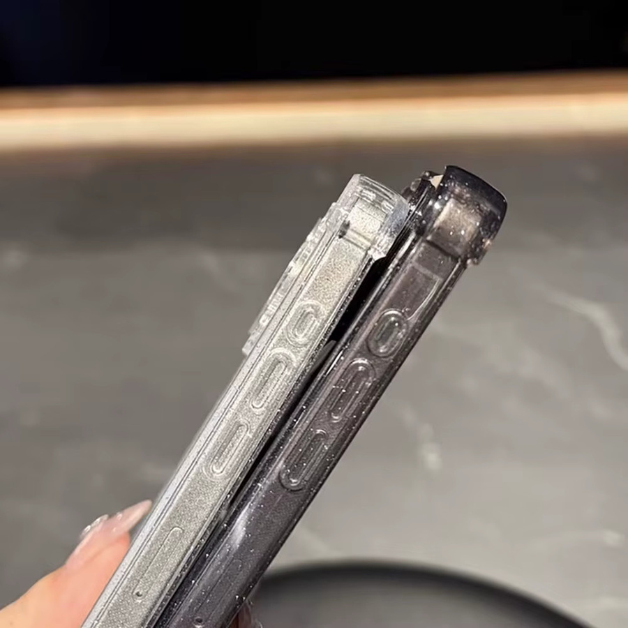 TUNEDEE Glitzernde Silikon Handyhülle für iPhone 11 bis iPhone 17 Pro Max, Transparent, Stoßfest - Bild 2