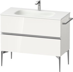 Duravit Waschtischunterschrank Sivida wandhängend mit 2 Schubladen, Weiss glänzend, B: 101 cm, H: 59,2 cm, T: 47,7 cm - Bild 1