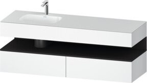 Duravit Einbauwaschtisch-Möbel-Set Qatego in Grau und Weiß, B/T/H: 160 x 50 x 60 cm - Bild 1
