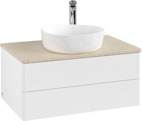 V&B Waschtischunterschrank Antao ohne Frontstruktur in Weiß, B/T/H: 80 x 36 x 50 cm - Bild 1
