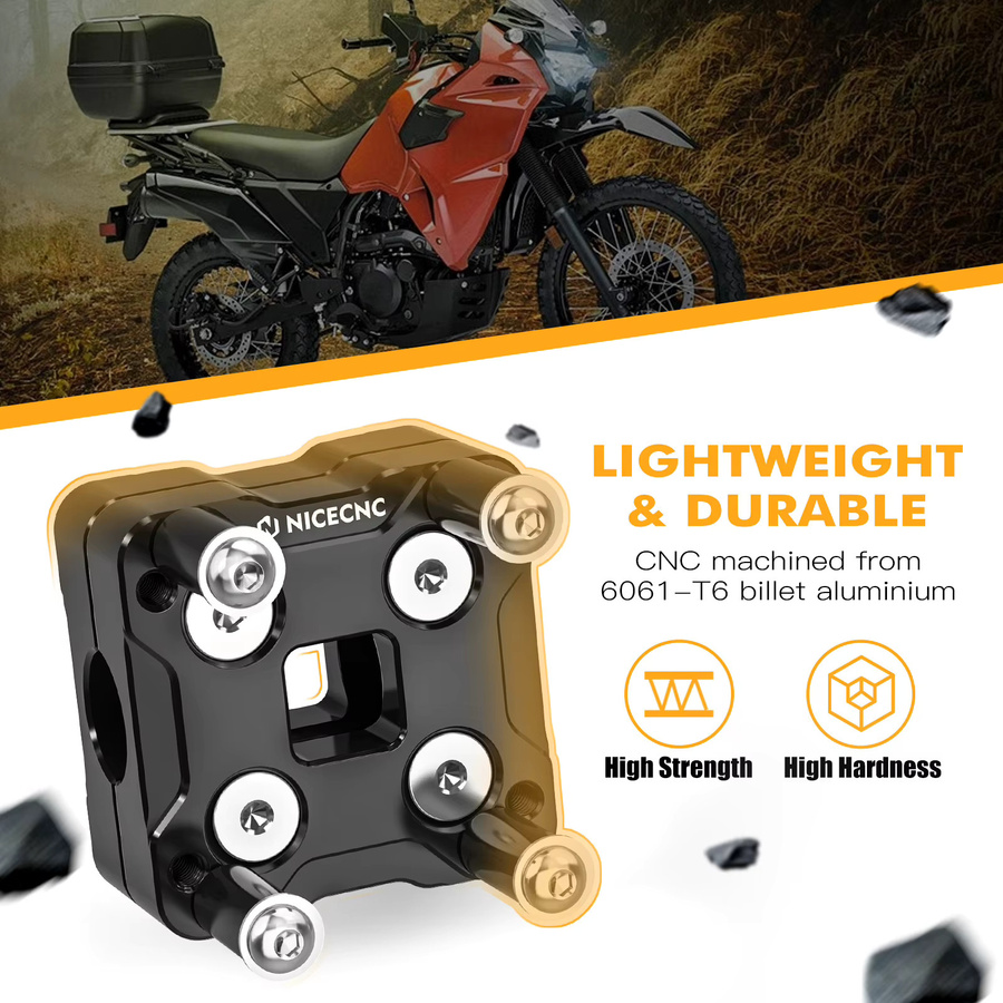 Universelle GPS-Telefonhalterung mit AMPS-Halterung und verstellbarer Lenkerklemme für Kawasaki KLR650 2022–2023, kompatibel mit Garmin Zumo XT und QuadLock, Schwarz - Bild 4