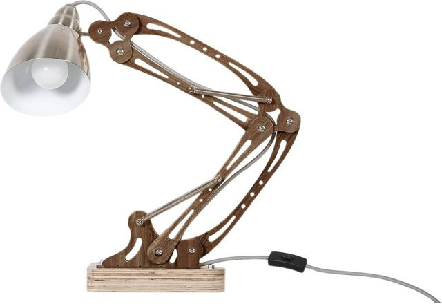 Kayoom Tischleuchte Merop aus Teakholz in Braun mit E27 Fassung, B/H/T: 22 x 55 x 18 cm - Bild 1