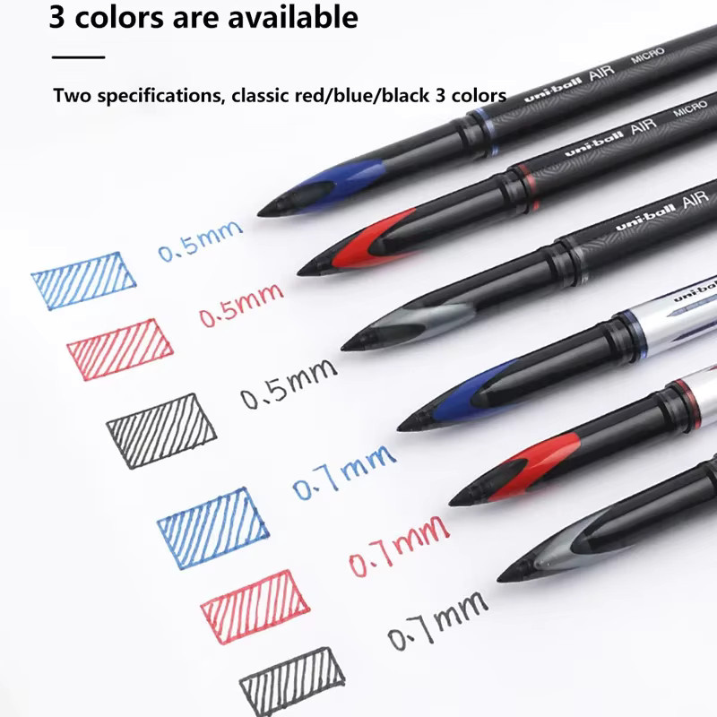 Uni Ball Air Straight Liquid Signature Gelstift Schwarz 0,5 mm und 0,7 mm Set UBA-188 - Bild 2