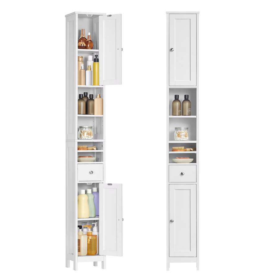 VASAGLE Badezimmerschrank in Weiß mit verstellbaren Ablagen und Türen - Bild 2