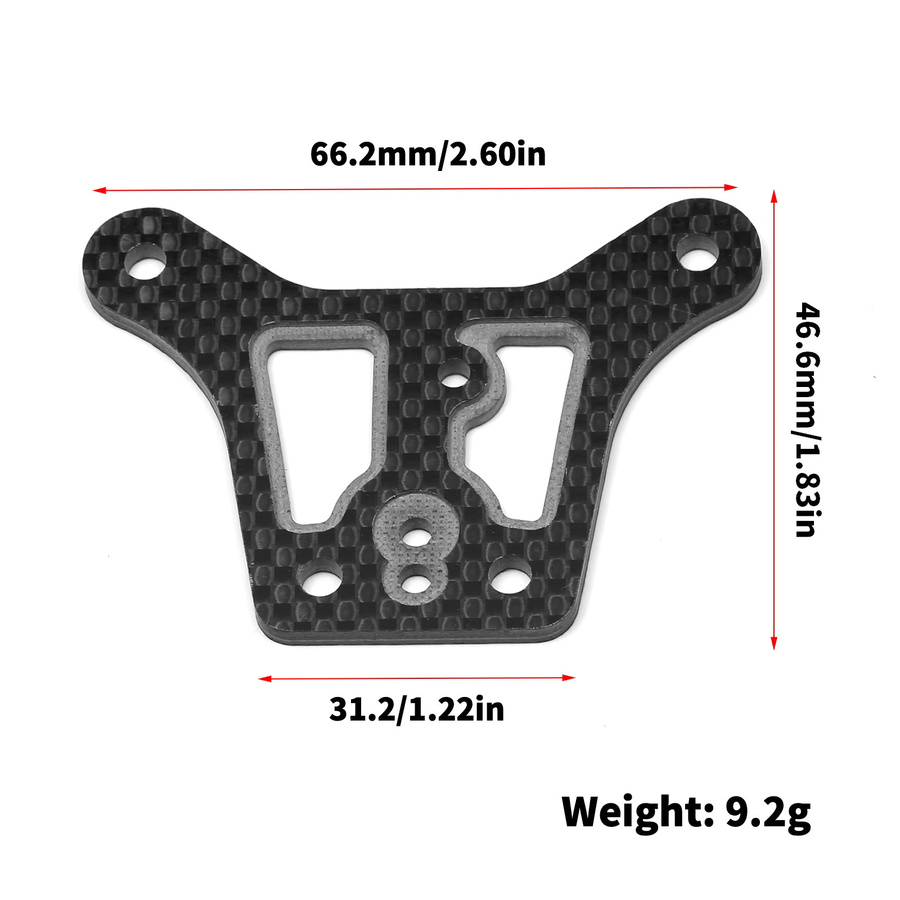 Kyosho Kohlefaser-Stoßdämpferplatte vorne, Zubehör, Schwarz - Bild 2