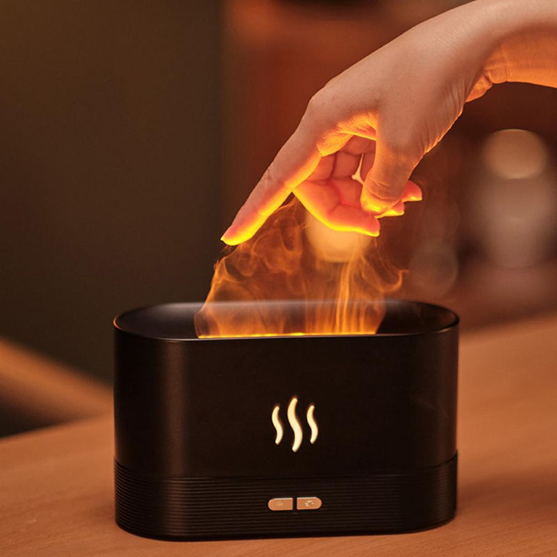 KONNWEI Ätherisches Öl Diffusor mit Flammen-Lichteffekt und Luftbefeuchter, Weiß, USB-Betrieb - Bild 3