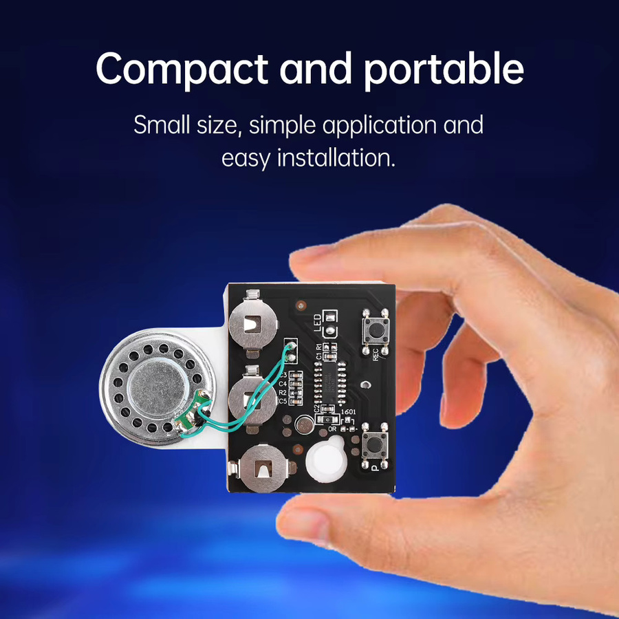 diymore Programmierbares Audio Modul mit 30s Sound Voice Recorder und lichtempfindlicher Tastensteuerung in Schwarz für DIY Grußkarten - Bild 2