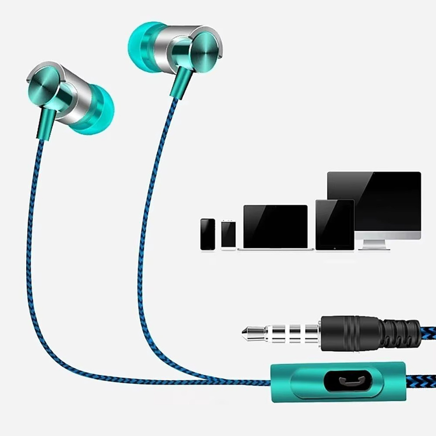 In-Ear Kopfhörer mit 3,5mm Klinkenanschluss und HD-Mikrofon für Sport und Telefonie, HIFI Bass Wired Ohrhörer in Lila - Bild 4