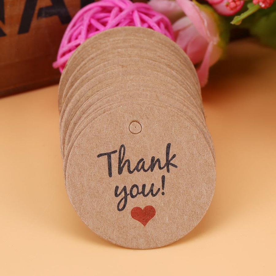 100 Stück braune Hängeetiketten aus Kraftpapier von KaiSai für Hochzeit, Party und Geschenke - Bild 1