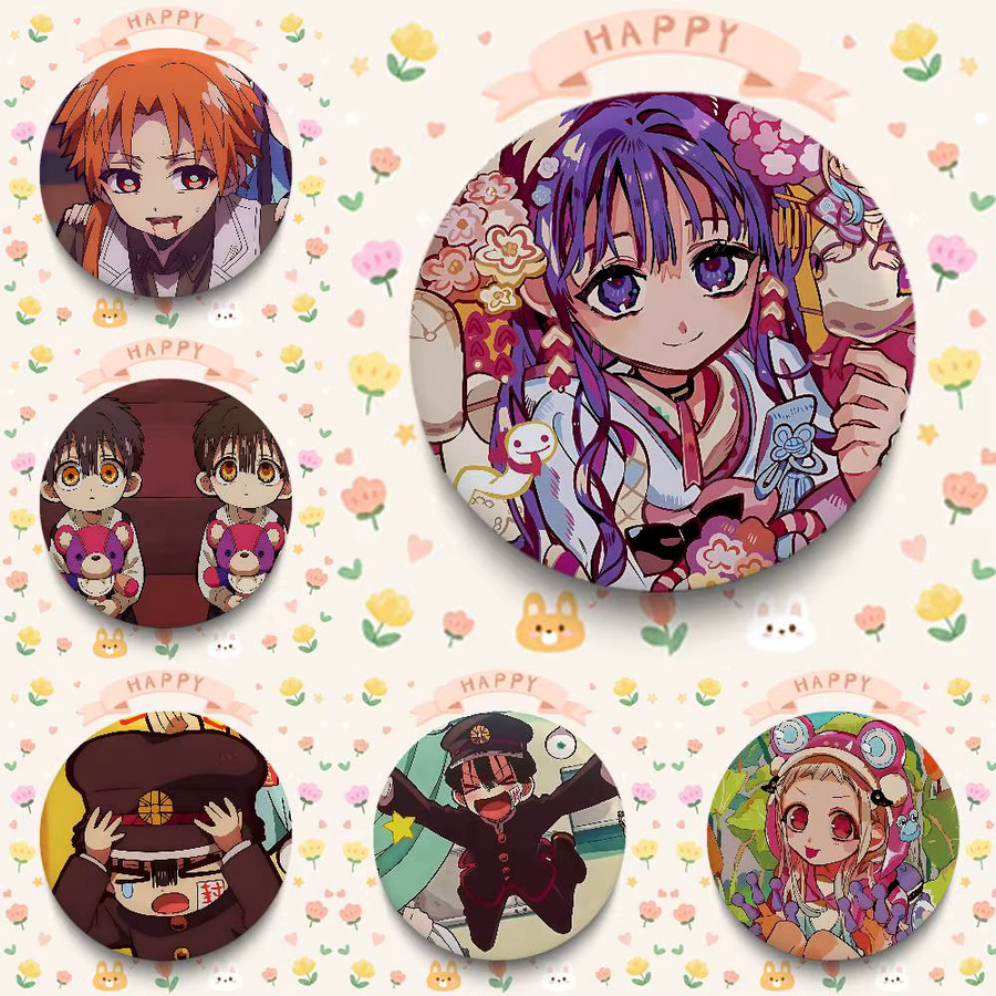 Anime Toilet Bound Hanako Kun Anstecknadel als runde Brosche aus Metall in Multicolour für Fans und Sammler - Bild 2