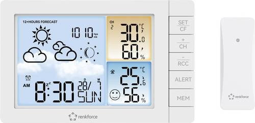 Renkforce RF-4883634 Digitale Wetterstation in Weiß mit Platz für bis zu 3 Sensoren