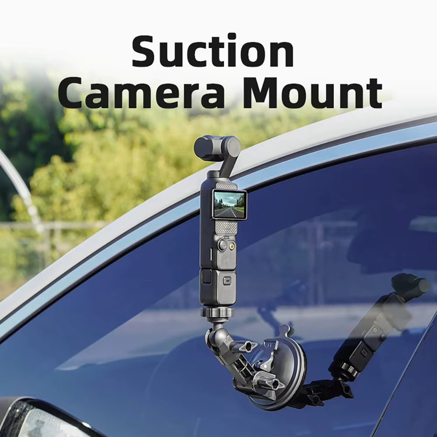 SZKOSTON Autohalterungsadapter mit Saugnapf in Schwarz für OSMO Pocket 4P, 4, 3, Insta360 und GoPro Action-Kameras - Bild 2