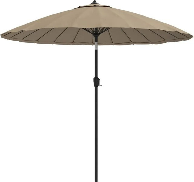 furnicato Sonnenschirm mit Aluminium-Mast in Taupe mit Polyesterbespannung, Höhe: 270 cm - Bild 1