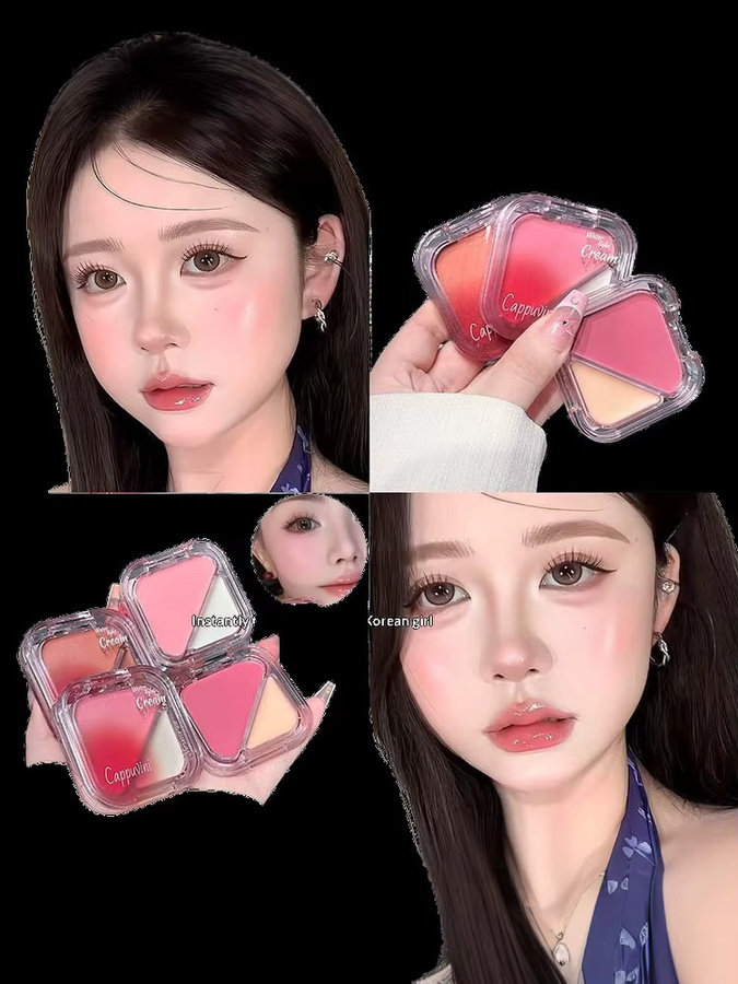 Cappuvini Puder-Rouge-Palette, Pfirsich, Natürlich - Bild 5