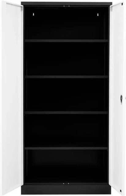 PROREGAL Stahlschrank Bee mit 8 verstellbaren Fachböden und Schloss, Schwarz-Grau, H x B x T: 195 x 92 x 42 cm - Bild 1