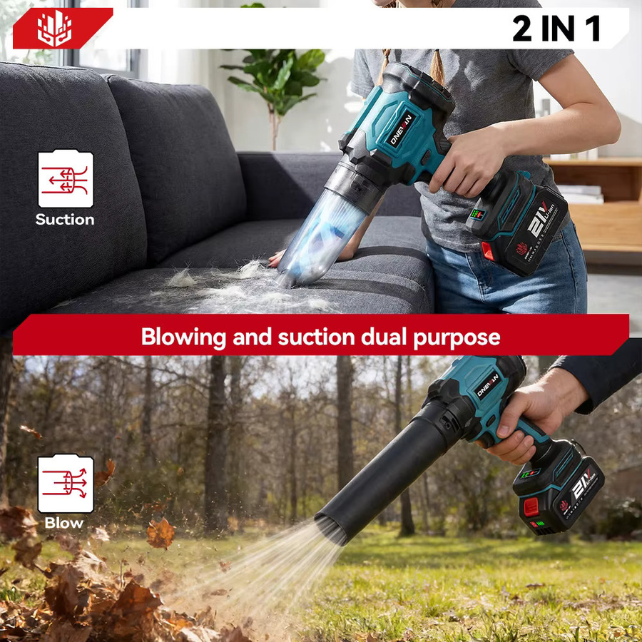 ONEVAN 2-in-1 Bürstenloser Elektro-Turbogebläse-Jetventilator 350MS und Staubsauger als Laubbläser und Staubblasgerät für Makita 18V Akku - Bild 4