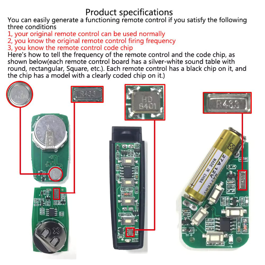 Szaoju 433MHz Auto Kopie Fernbedienung als elektrischer Garage Türöffner Duplizierer in Schwarz - Bild 4