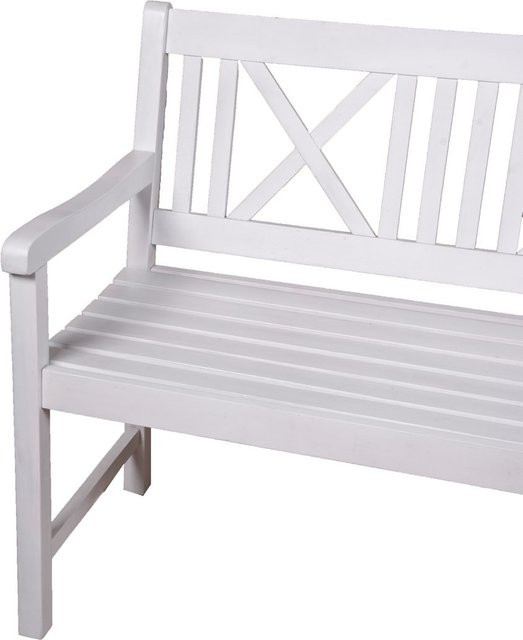 Garden Pleasure Bank MALMÖ 3-Sitzer aus Eukalyptusholz in Weiss, B/H/T: 154 x 89 x 56 cm - Bild 1