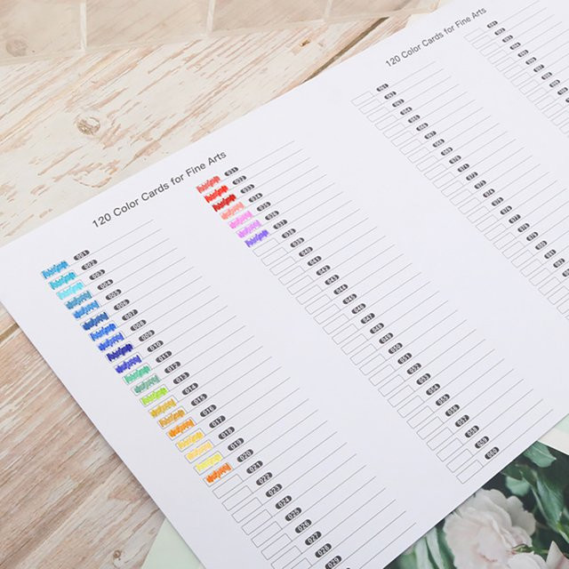 Art Color Card 120 Farben Blei-Aquarellstifte für Profis mit Pigmenten und Weiß - Bild 1