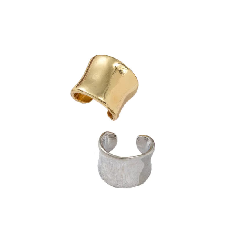 Ohr Clips Metall, C Form, Bicolor, Damen - Bild 1
