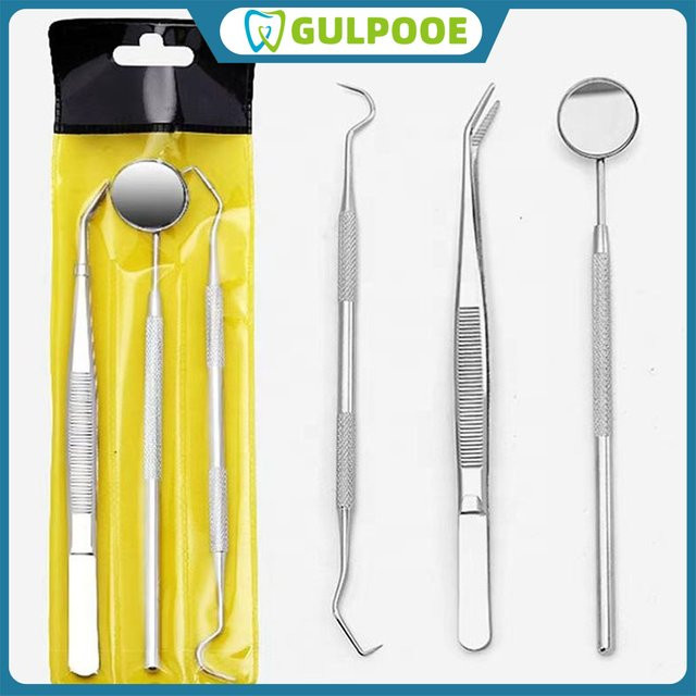 GULPOOE Dental-Werkzeugset aus Edelstahl, 3-teilig, Unisex - Bild 1