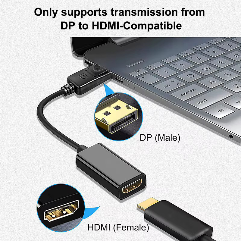 AEVYVKV DisplayPort auf HDMI Adapter in Schwarz für 4K Video und Audio zur Verbindung von PC mit HDTV oder Projektor - Bild 2