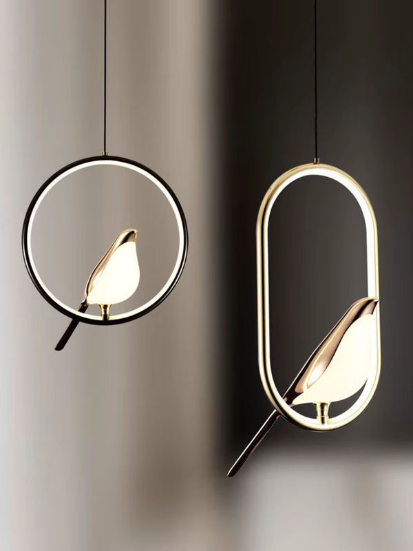 Elster Vogel Moderne LED-Pendelleuchte in Ringform mit warmweißem Licht für Küche und Esszimmer - Bild 4