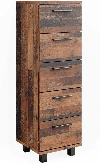 Vicco Midischrank Ilias Badschrank in Eiche Rustikal Old Style, B/T/H: 30 x 30 x 95 cm - Bild 2