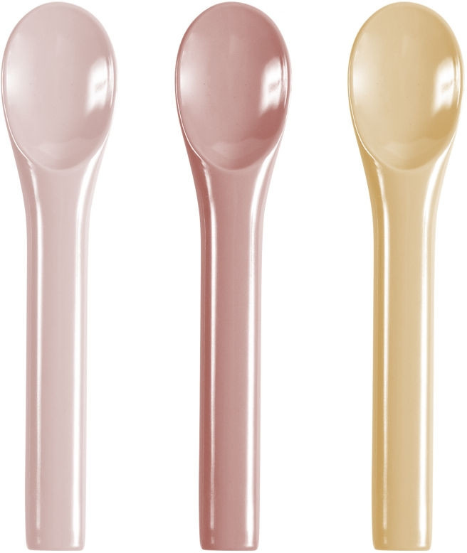 Sebra Melamin Löffel-Set für Kinder in Savannah Yellow mit mattem Finish - Bild 1