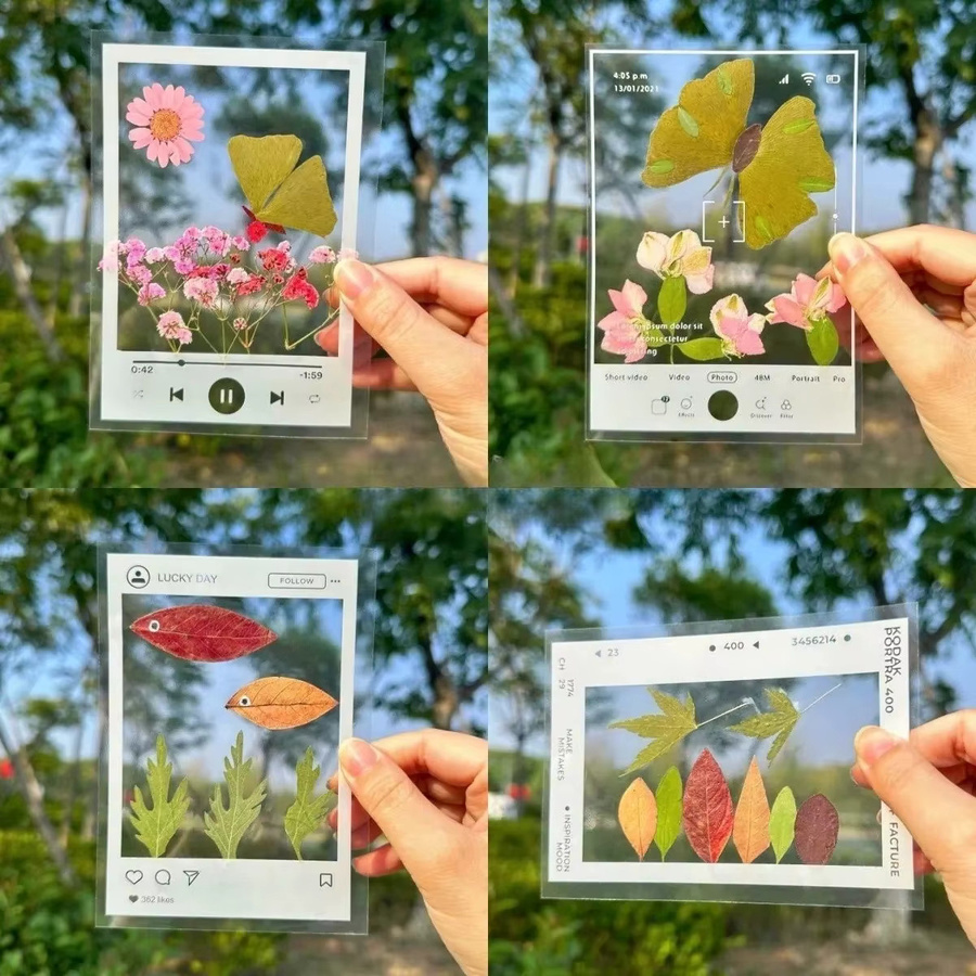 DIY transparente Lesezeichen aus Kunststoff für gepresste Blumenblätter, Set mit 20 oder 40 Stück, klarer Rahmen für handgefertigte Geschenke - Bild 2