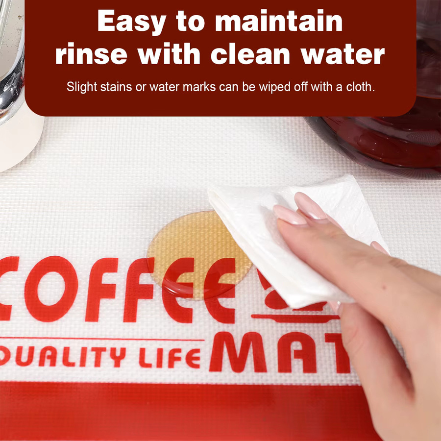 Leeseph Silikon-Kaffeemaschinenmatte für die Arbeitsplatte in Grau, wasserdichte und ölbeständige Unterlage für deine Kaffeebar - Bild 5